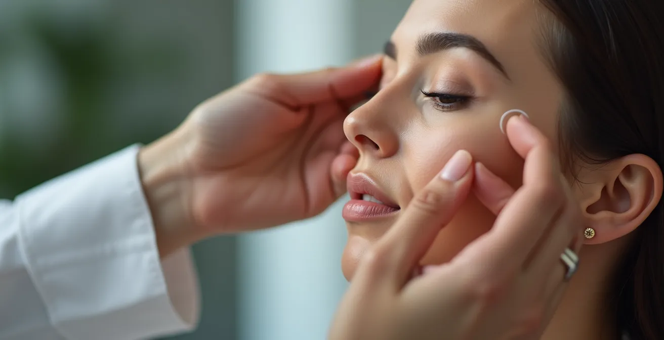 Démonstration expertisée des zones anatomiques du visage pour diagnostic et planification de traitement anti-âge personnalisé
