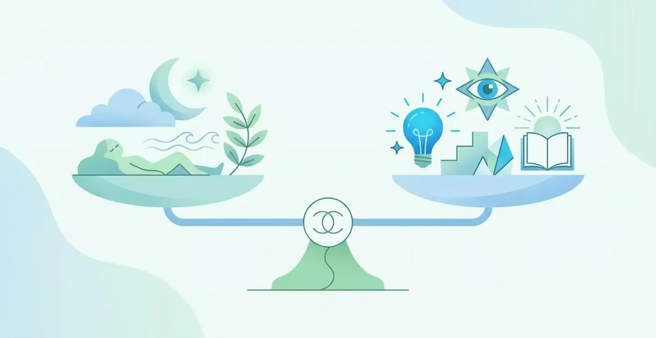 Illustration graphique de l'équilibre entre détente et clarté mentale